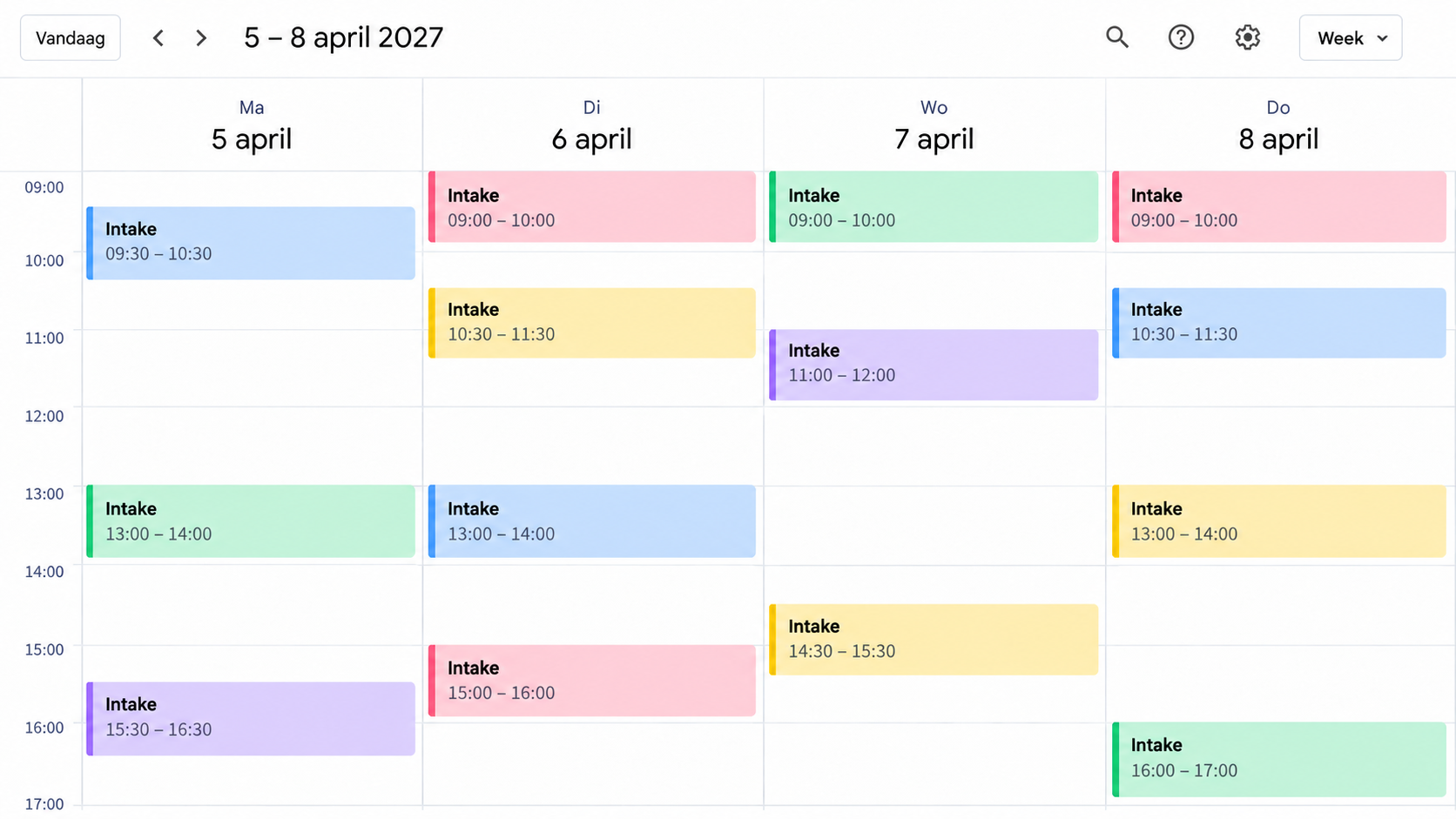Volle agenda met geplande afspraken